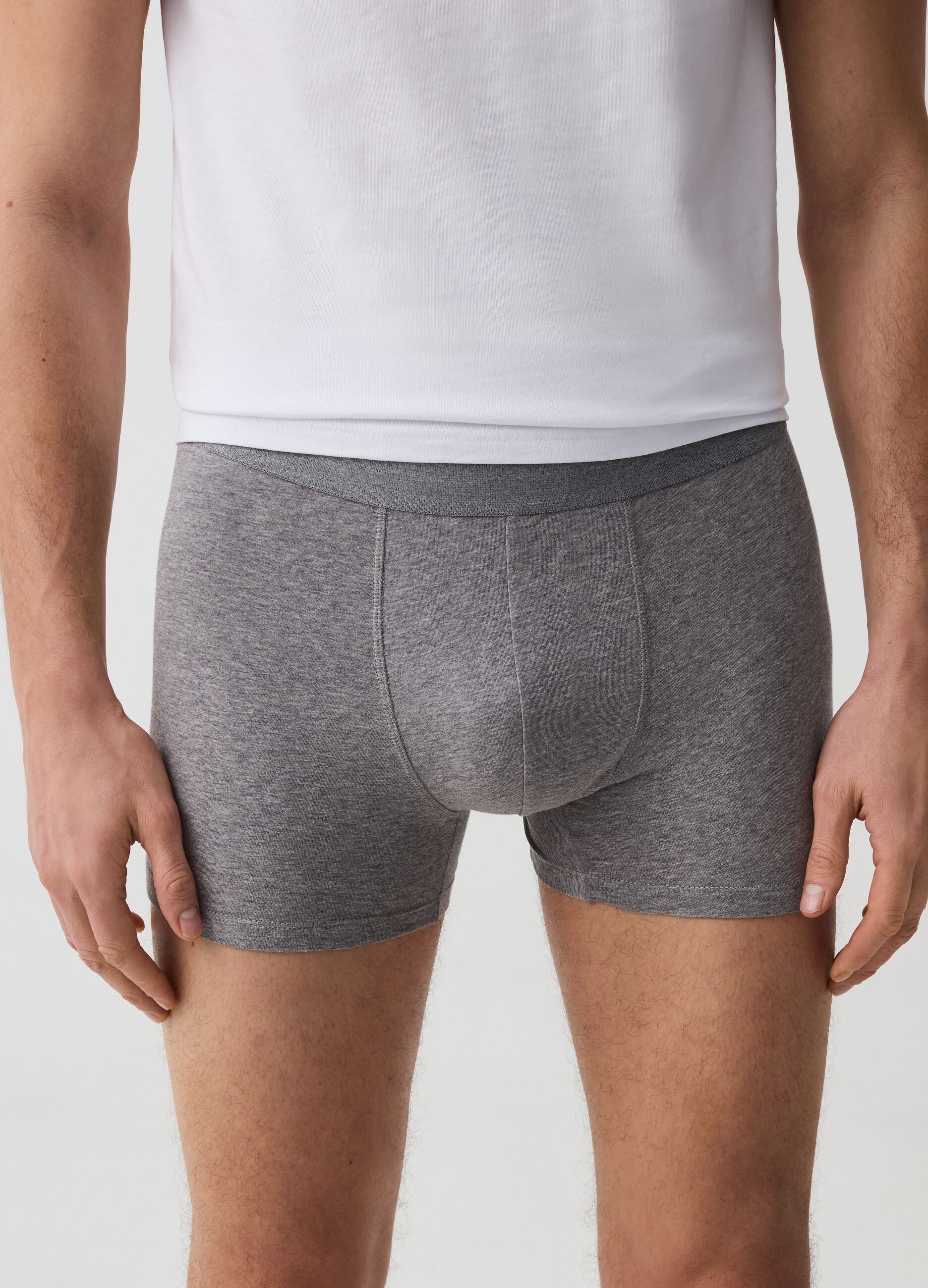 Three-pack stretch organic cotton midi boxer shorts
