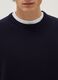Blue crew neck jumper in pure cotton regular fit_3