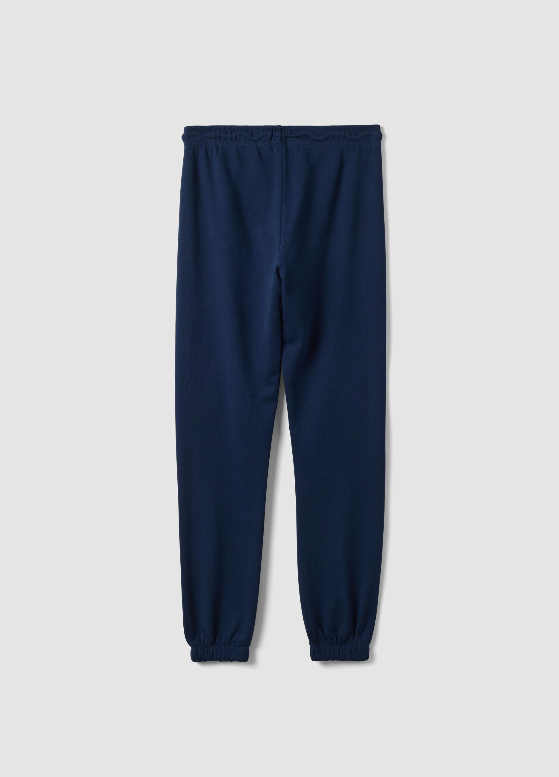 Blue pure-cotton joggers, regular fit