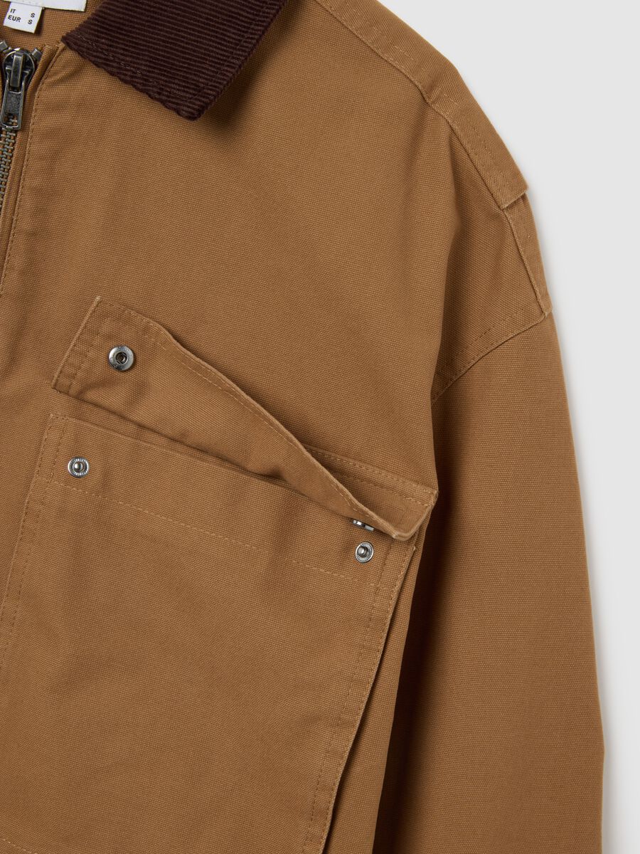 Brown pure cotton regular fit jacket_5