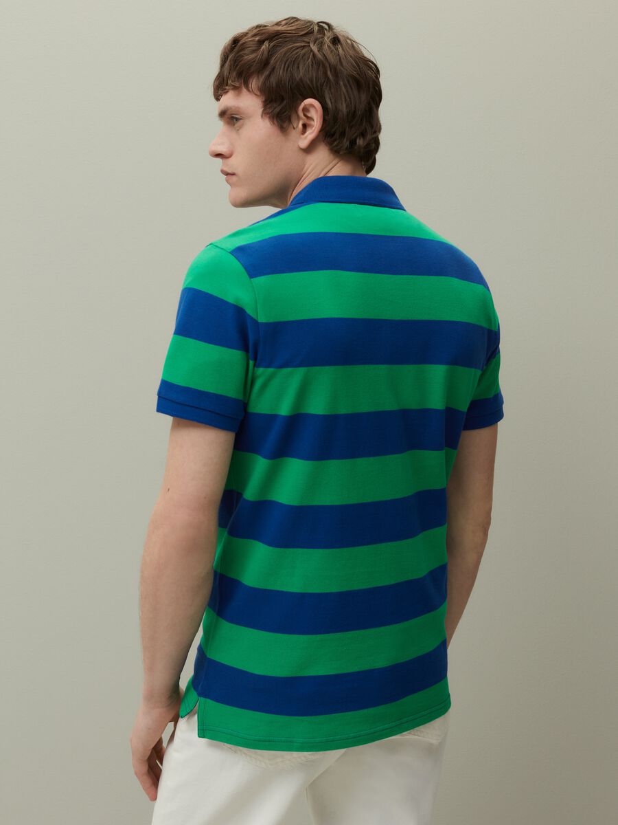 Striped pique polo shirt_2