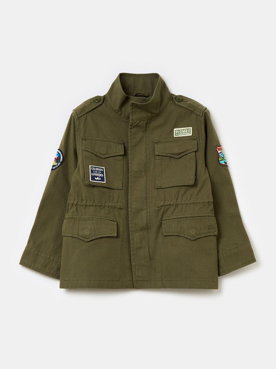 Cotton safari jacket with patch_3