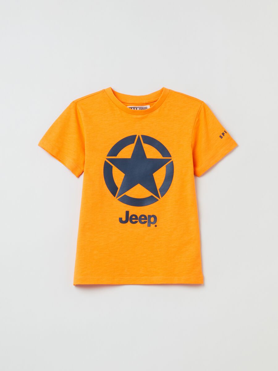 Slub cotton T-shirt with Jeep print_0