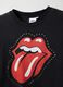T-shirt preta de algod&atilde;o puro regular fit com estampado Rolling Stones_5