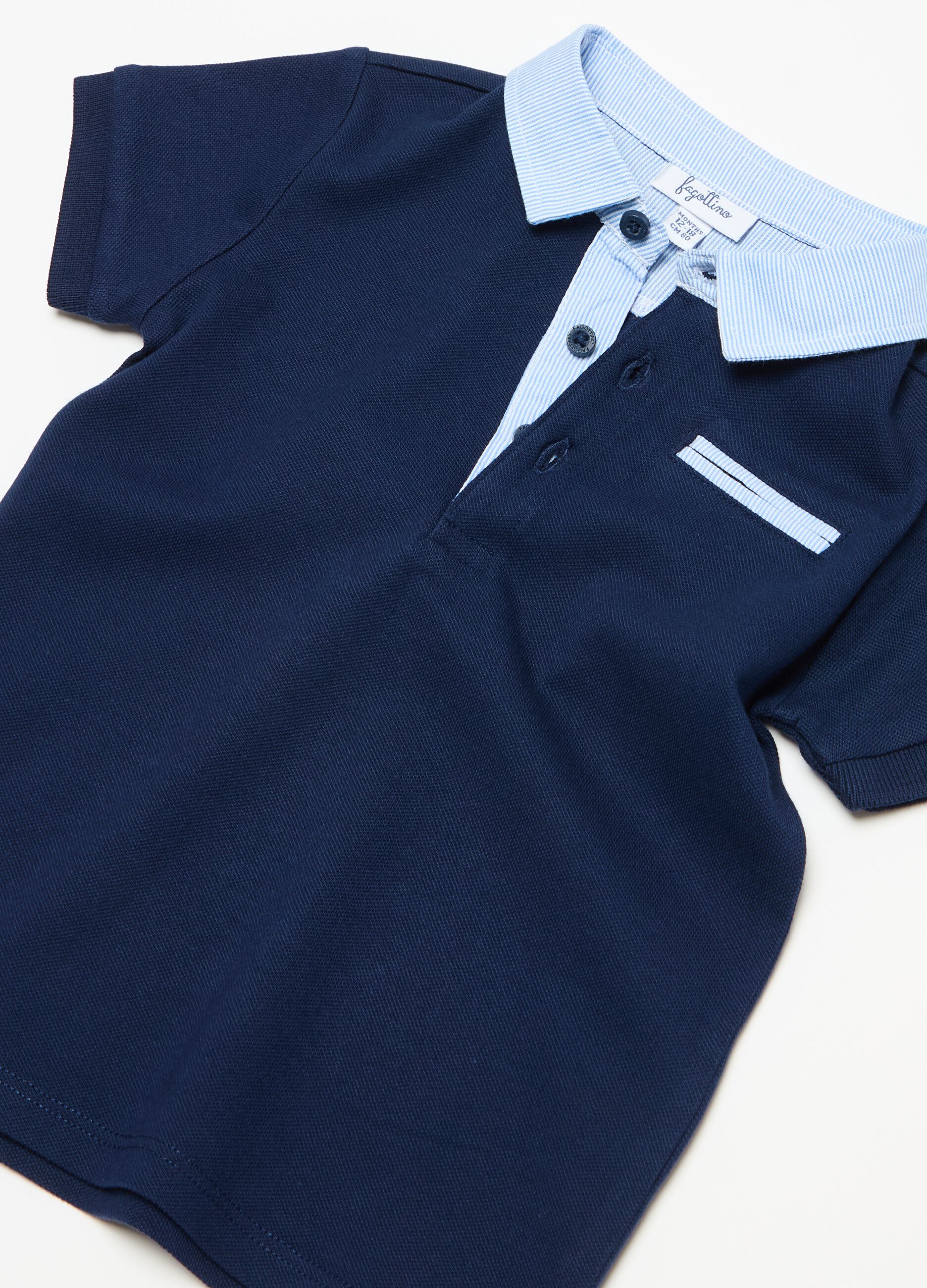 Piquet polo shirt with striped details