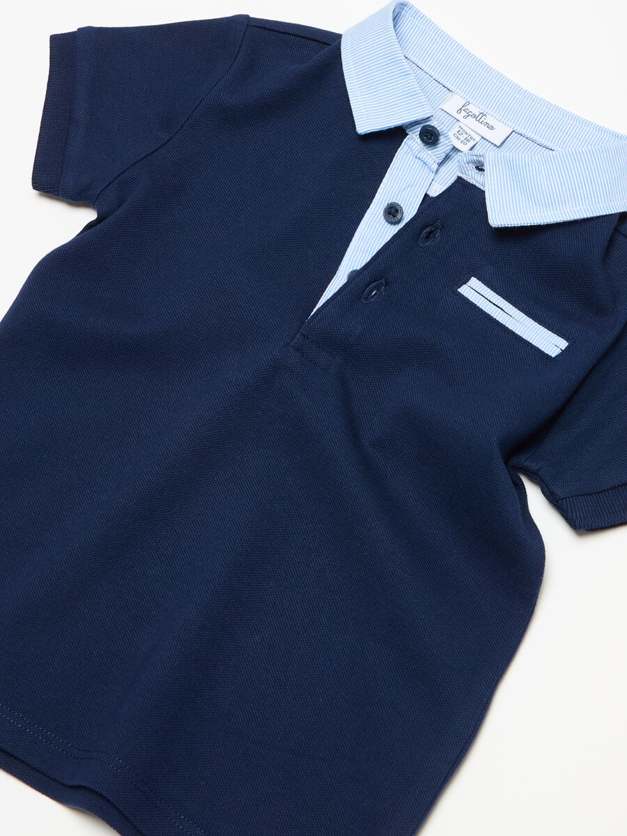 Piquet polo shirt with striped details_2