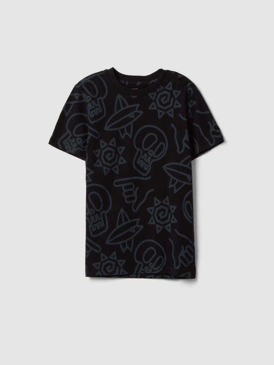 Black short-sleeve pure cotton T-shirt_0