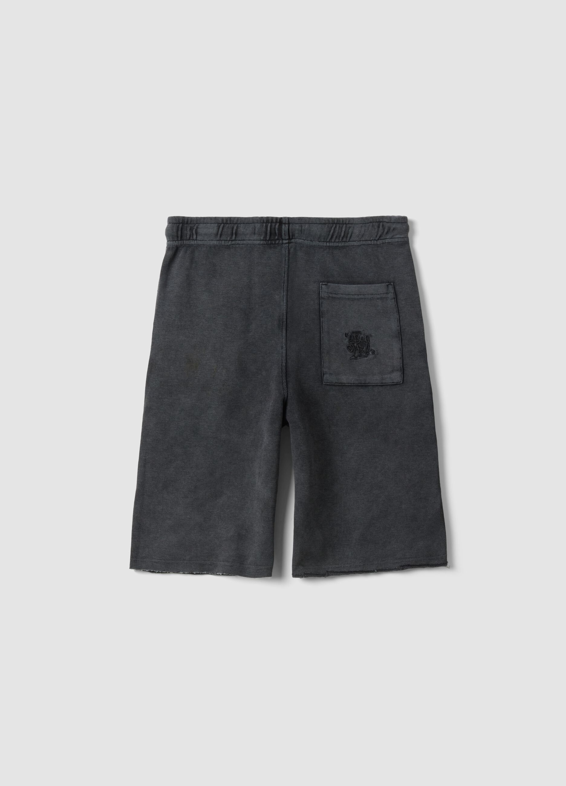 Grey cotton-blend oversized-fit boys' shorts