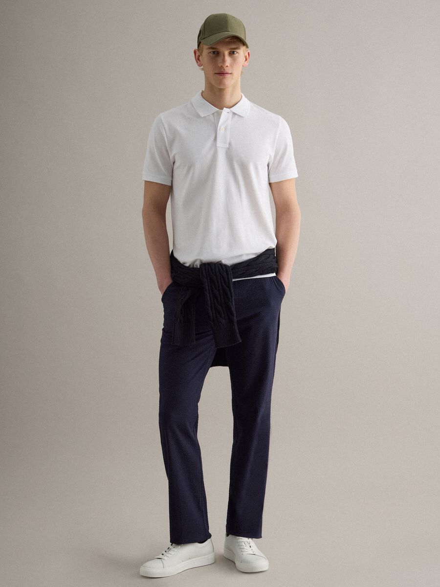 White regular fit pure cotton short sleeve polo_2