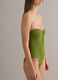 Green stretch one-piece swimsuit with removable straps_3