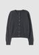 Grey pure cashmere crew-neck cardigan_0