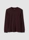 T-shirt marrone in puro cotone girocollo regular fit_0