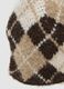 Beige stretch wool hat with diamond pattern_2