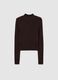 Brown mock neck fitted sweater_4
