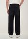Black cotton denim wide-leg jeans_1