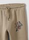 Beige pure cotton crew-neck printed set for baby boy_2