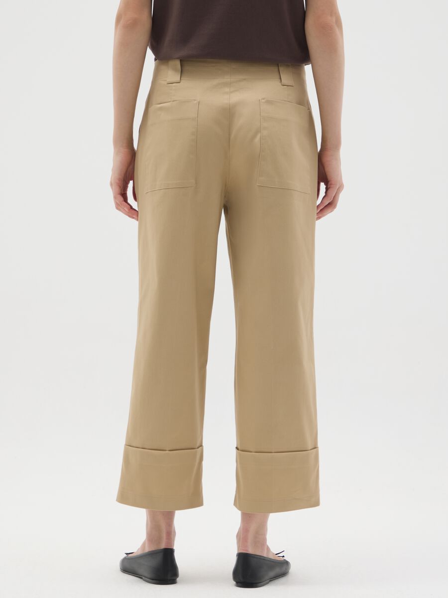 Beige cotton trousers regular fit_2