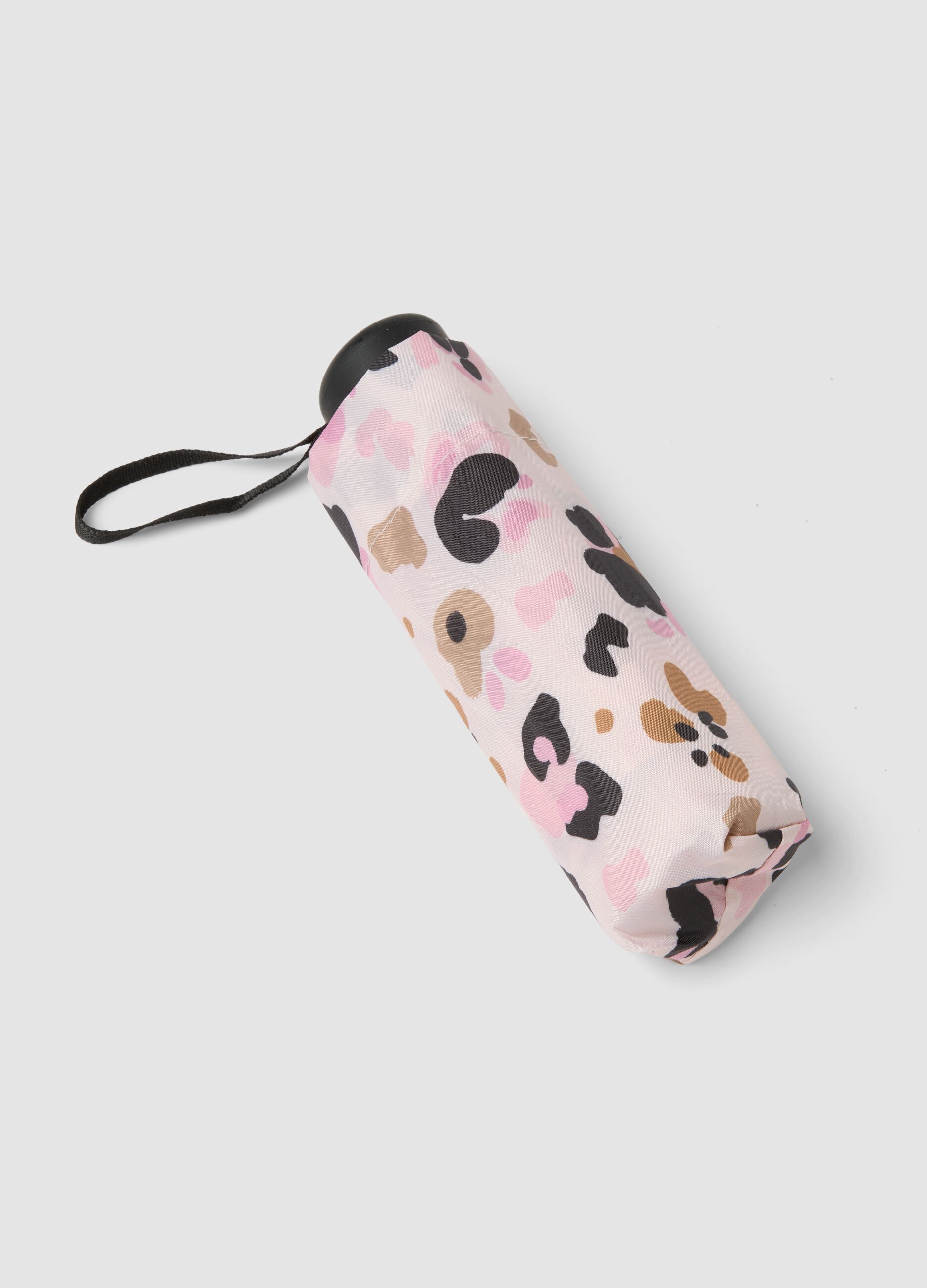 Multicolour foldable umbrella with animal print