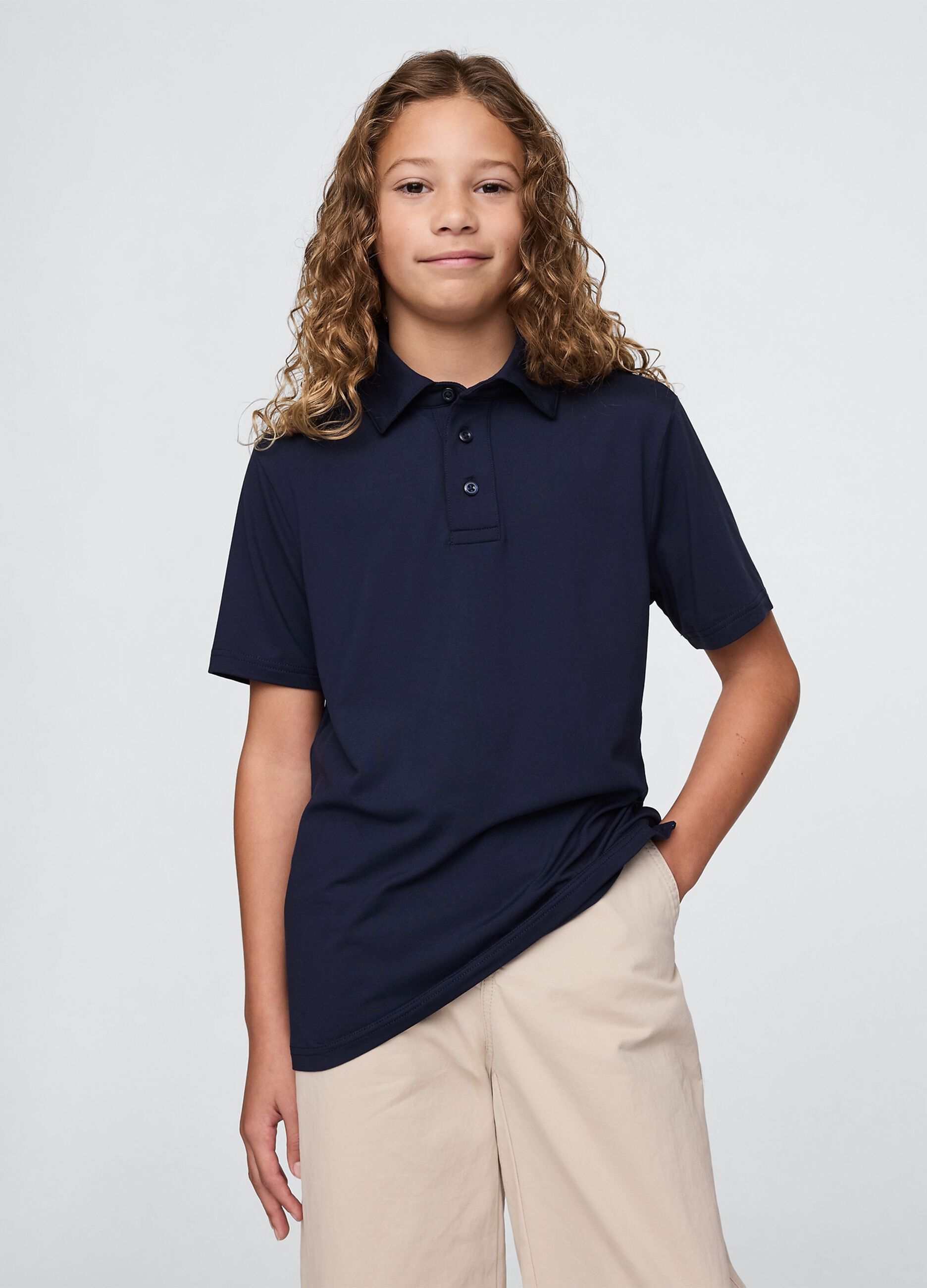 Navy Blue Short Sleeve Polo for Boys GAP