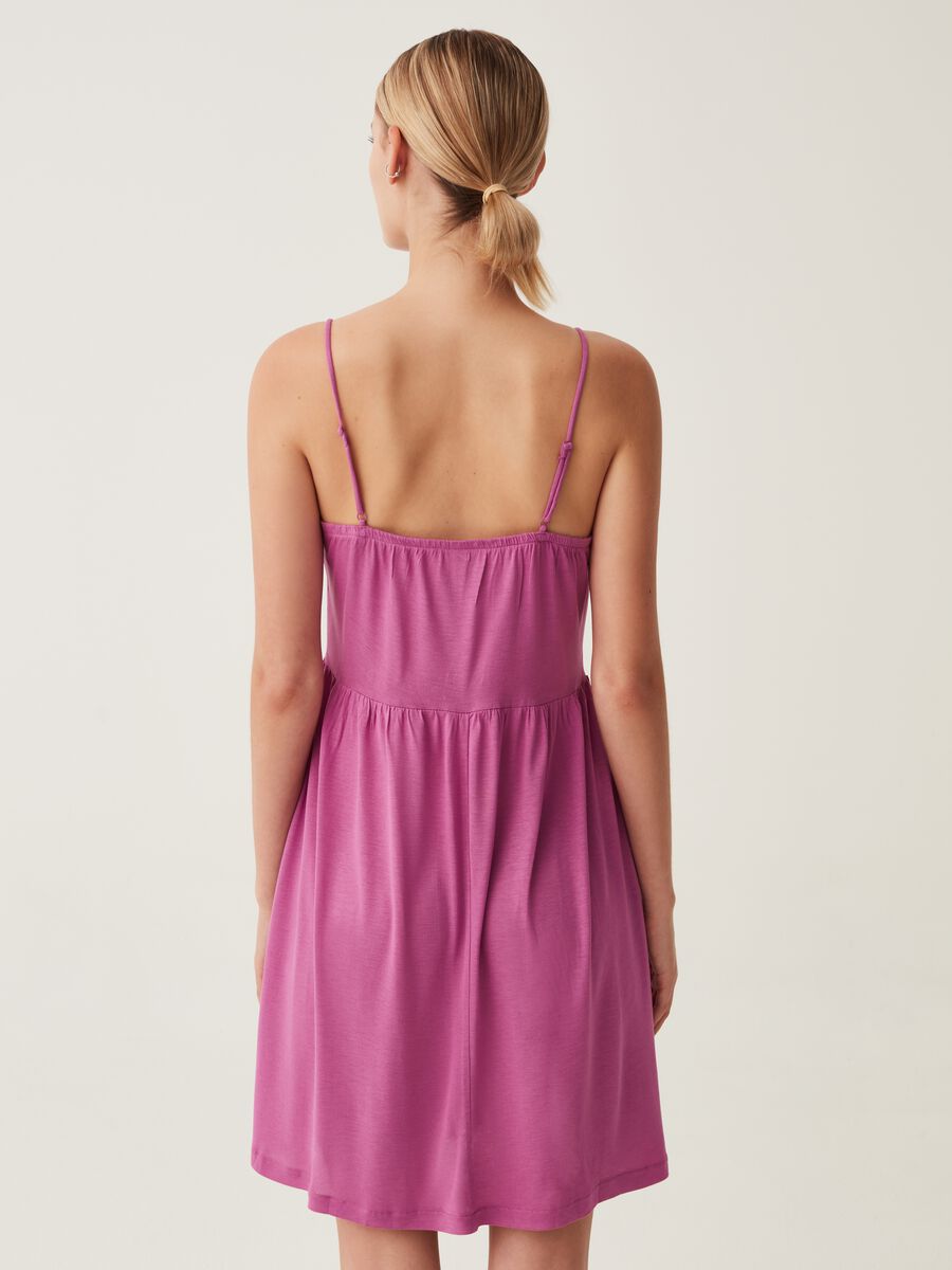 V-neck nightdress with lace_2