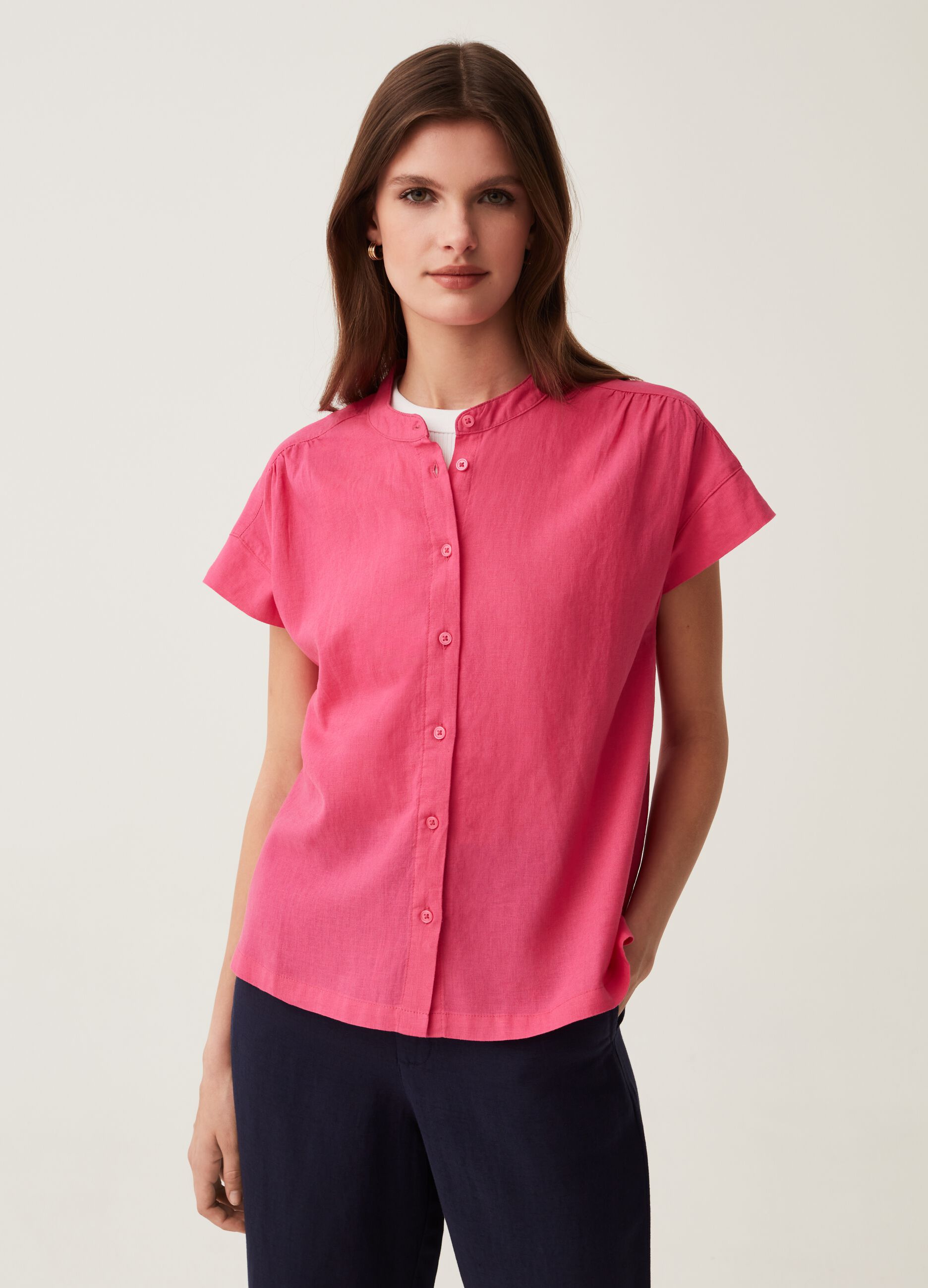 Linen and sustainable viscose shirt