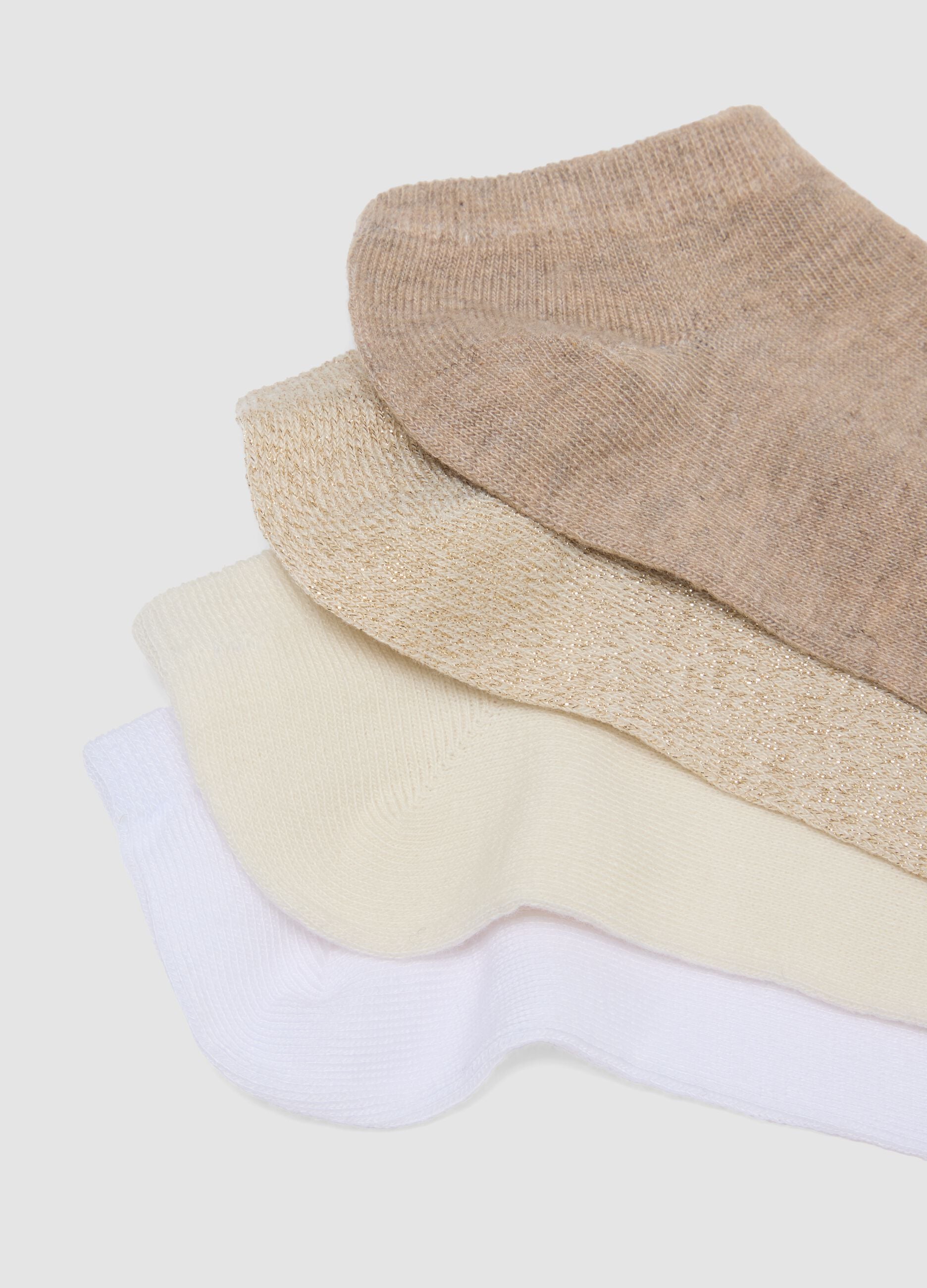 Multipack di sette calzini invisibili beige in tessuto elasticizzato