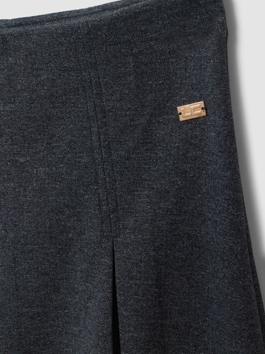 Long grey stretch-viscose skirt, regular fit_5