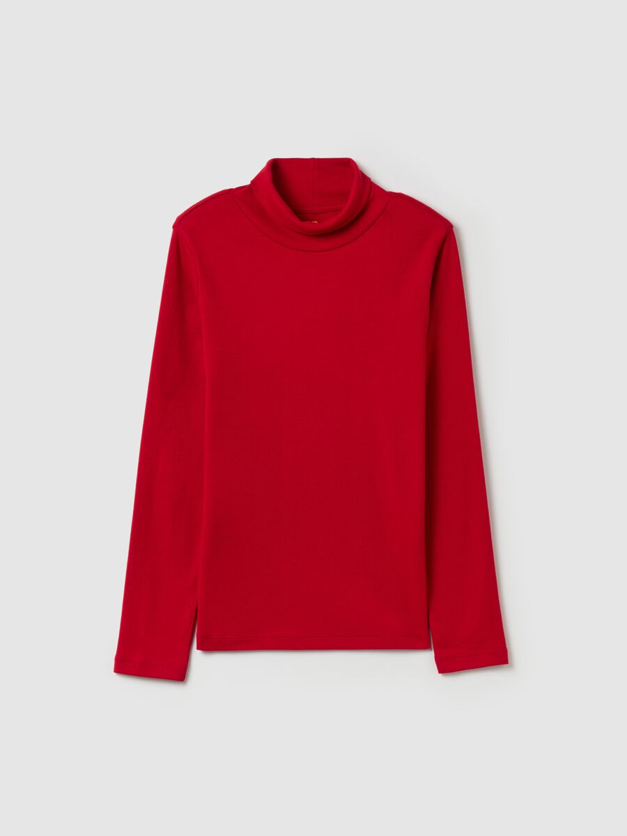 Cotton T-shirt with high neck_3