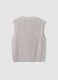 White pure cotton knitted gilet with crew neck, regular fit_6