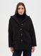 Black regular fit coat with buttons and hood_1