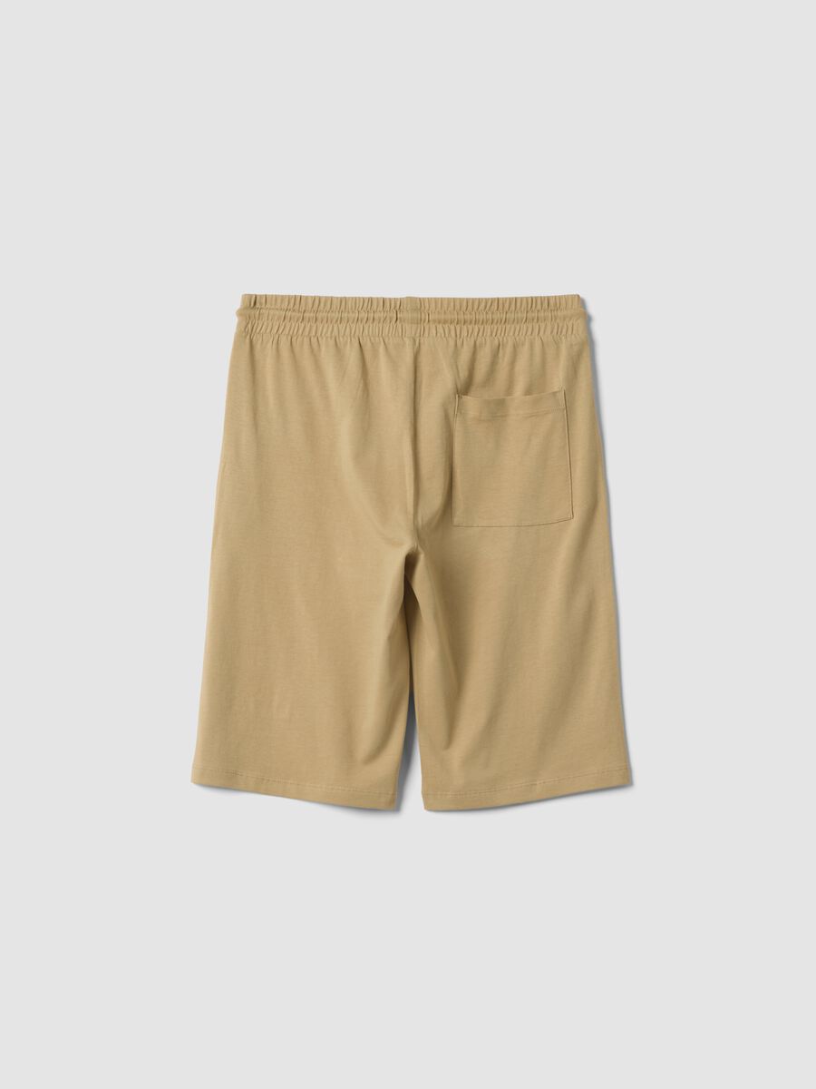 Boys&rsquo; beige pure cotton regular-fit shorts_1