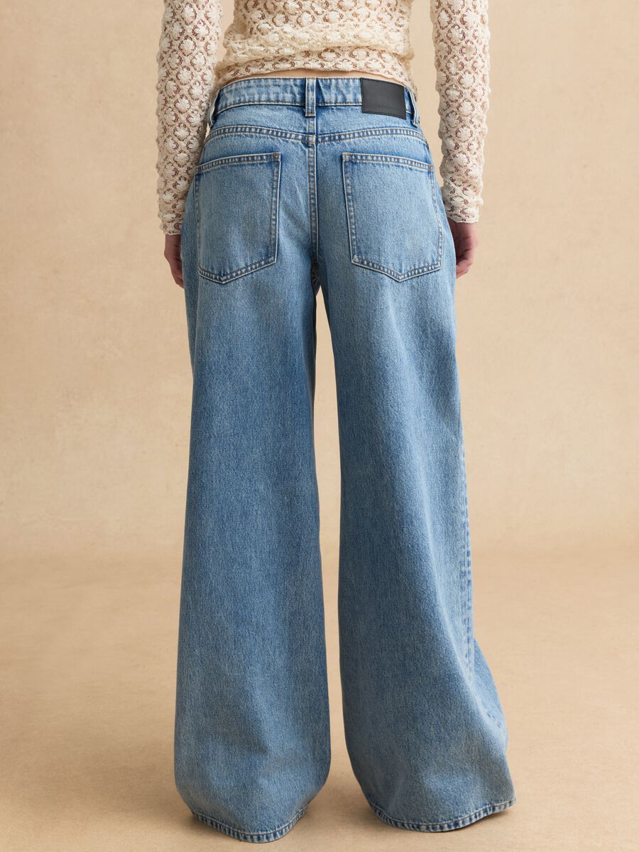 Sky Blue Cotton Wide Leg Jeans_2