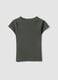 Gr&uuml;nes, figurbetontes T-Shirt aus geripptem Stretch-Baumwollstoff mit Nieten_5