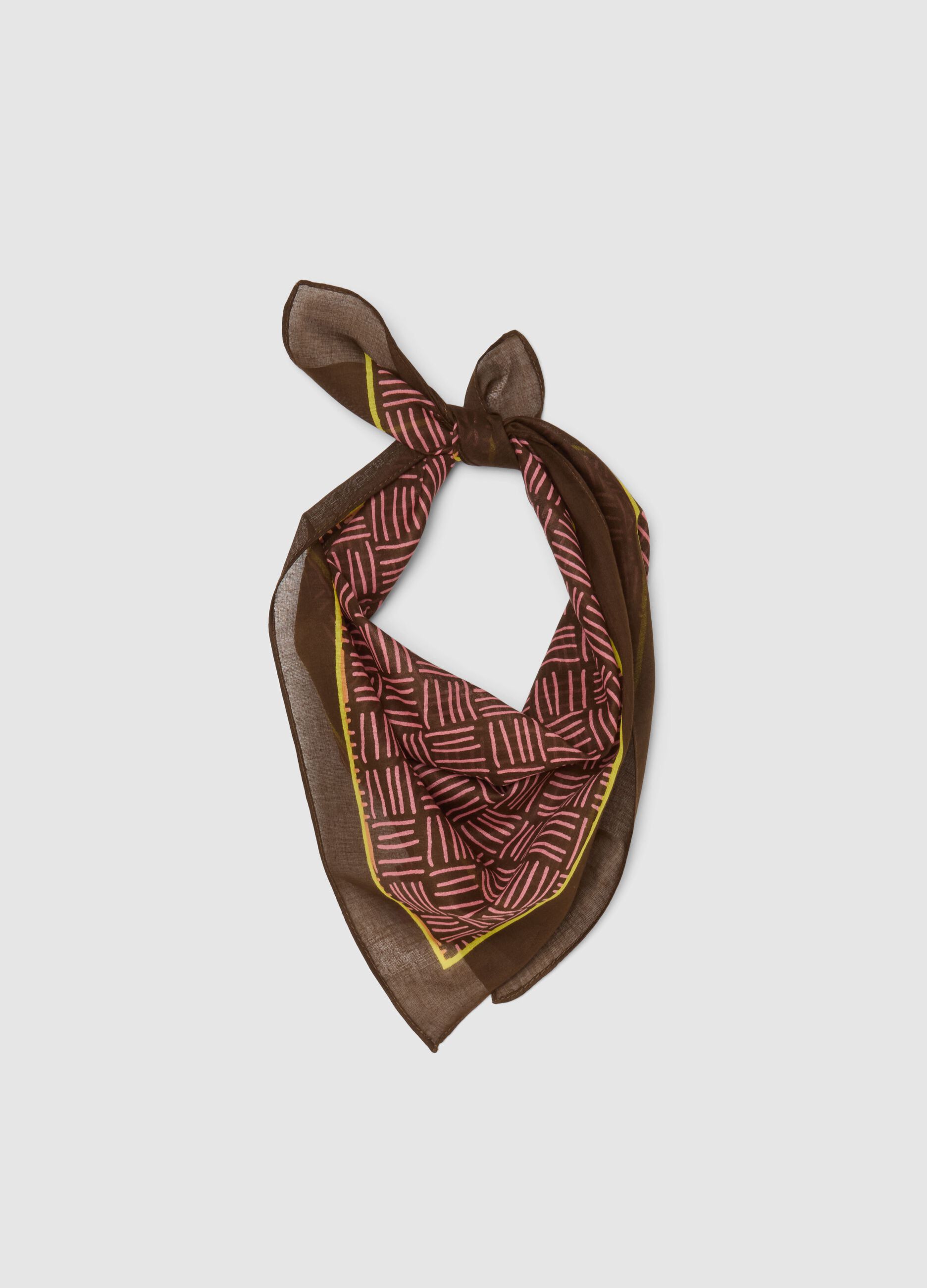 Multicolor striped pure cotton scarf