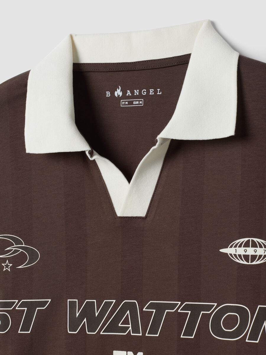 Polo marr&oacute;n de algod&oacute;n puro con cuello cl&aacute;sico_5