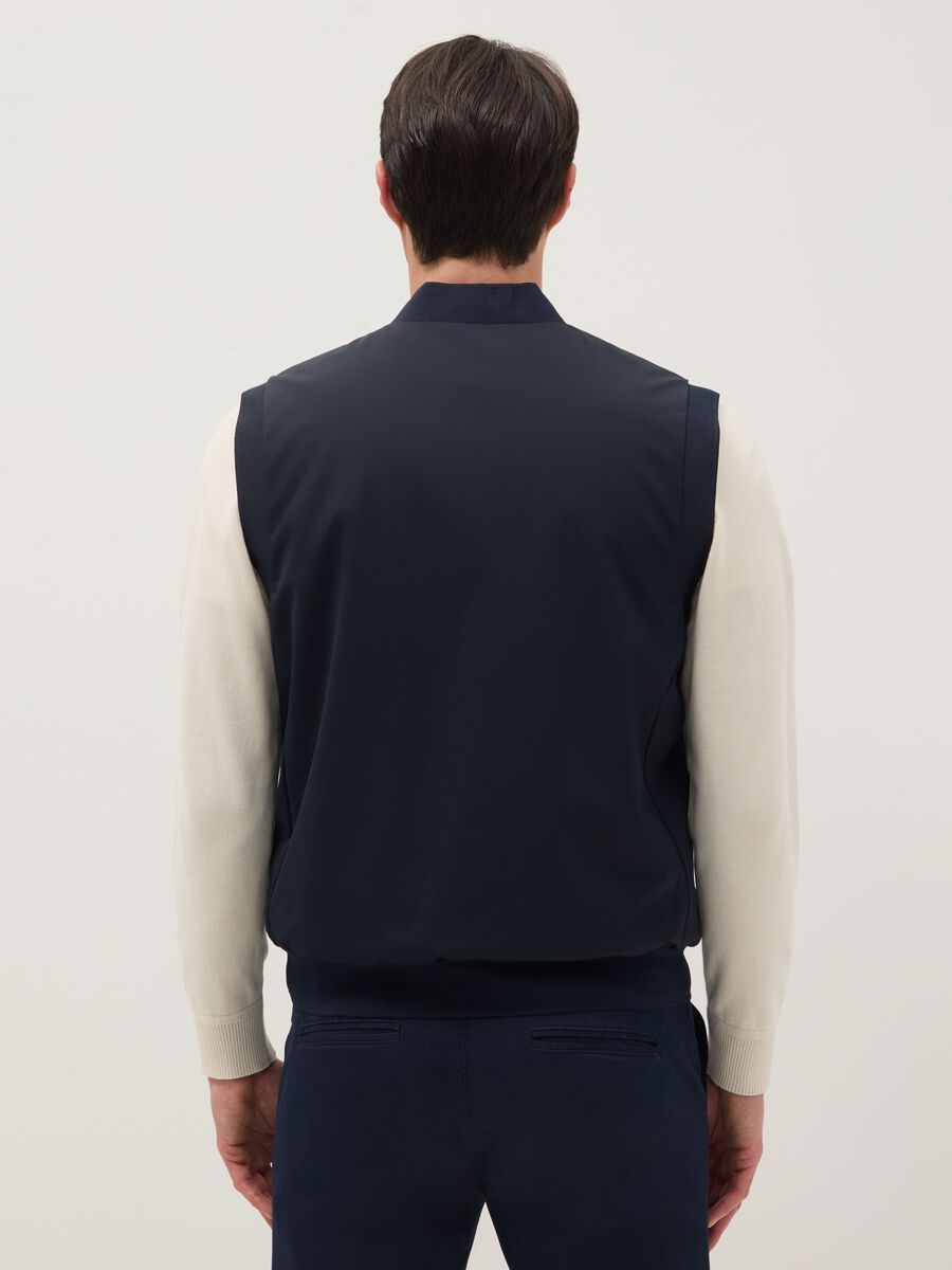 Blue regular fit gilet with full zip_2