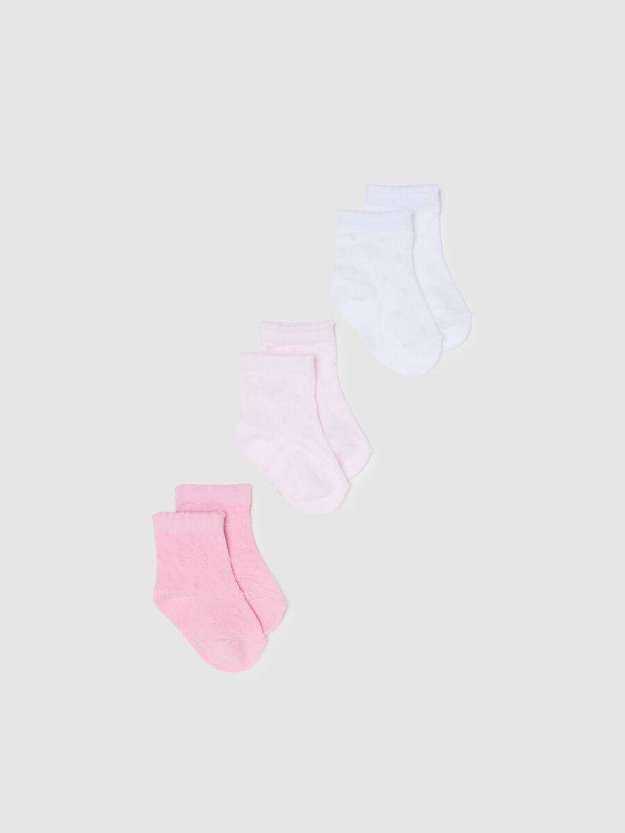 Multicolour cotton blend baby girl's regular fit socks tripack_0
