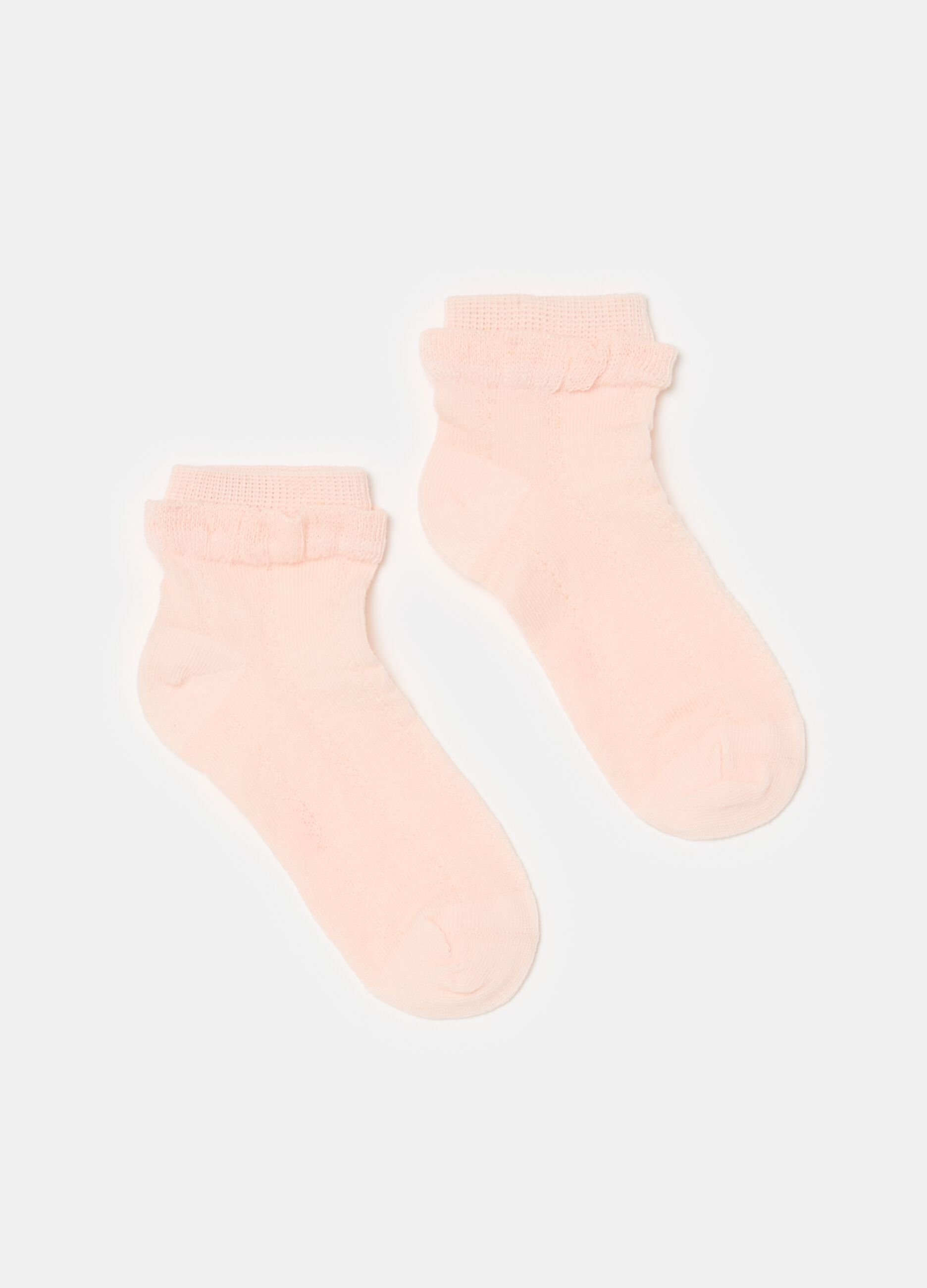 Three-pair pack short socks in organic cotton with lace