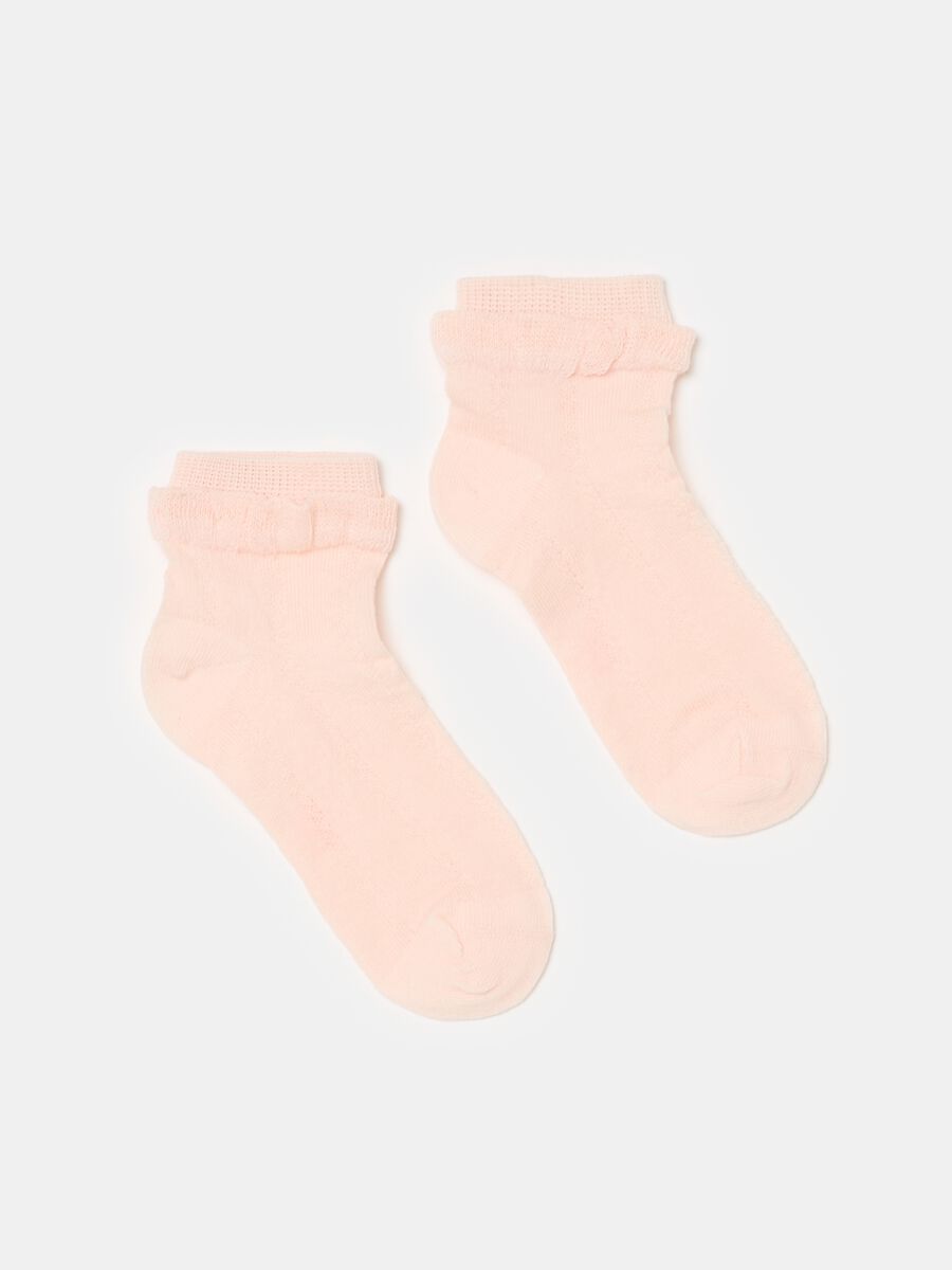 Three-pair pack short socks in organic cotton with lace_1