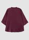 Red regular-fit viscose-blend blouse with Mandarin collar_2