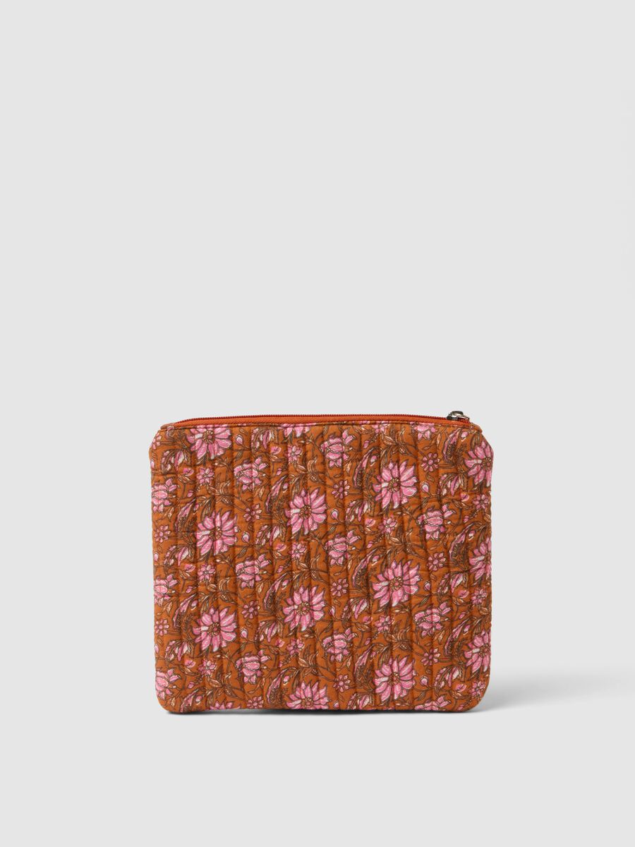 Multicolour pure cotton pouch with floral design_1