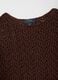 Brown pure cotton sweater with perforated pattern, regular fit_1