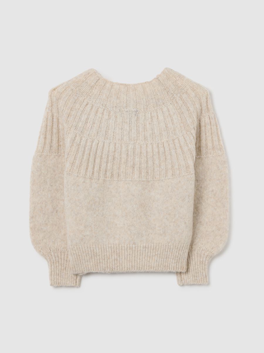 Girl's Beige Regular Fit Jumper_1