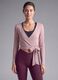Pink stretch-cotton cardigan with deep V-neck_1