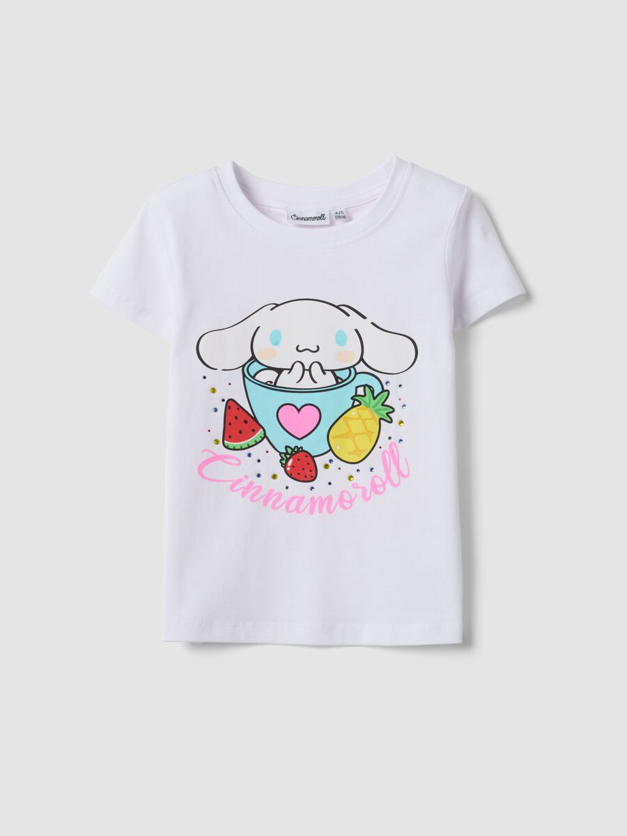 White stretch cotton short-sleeve T-shirt_0