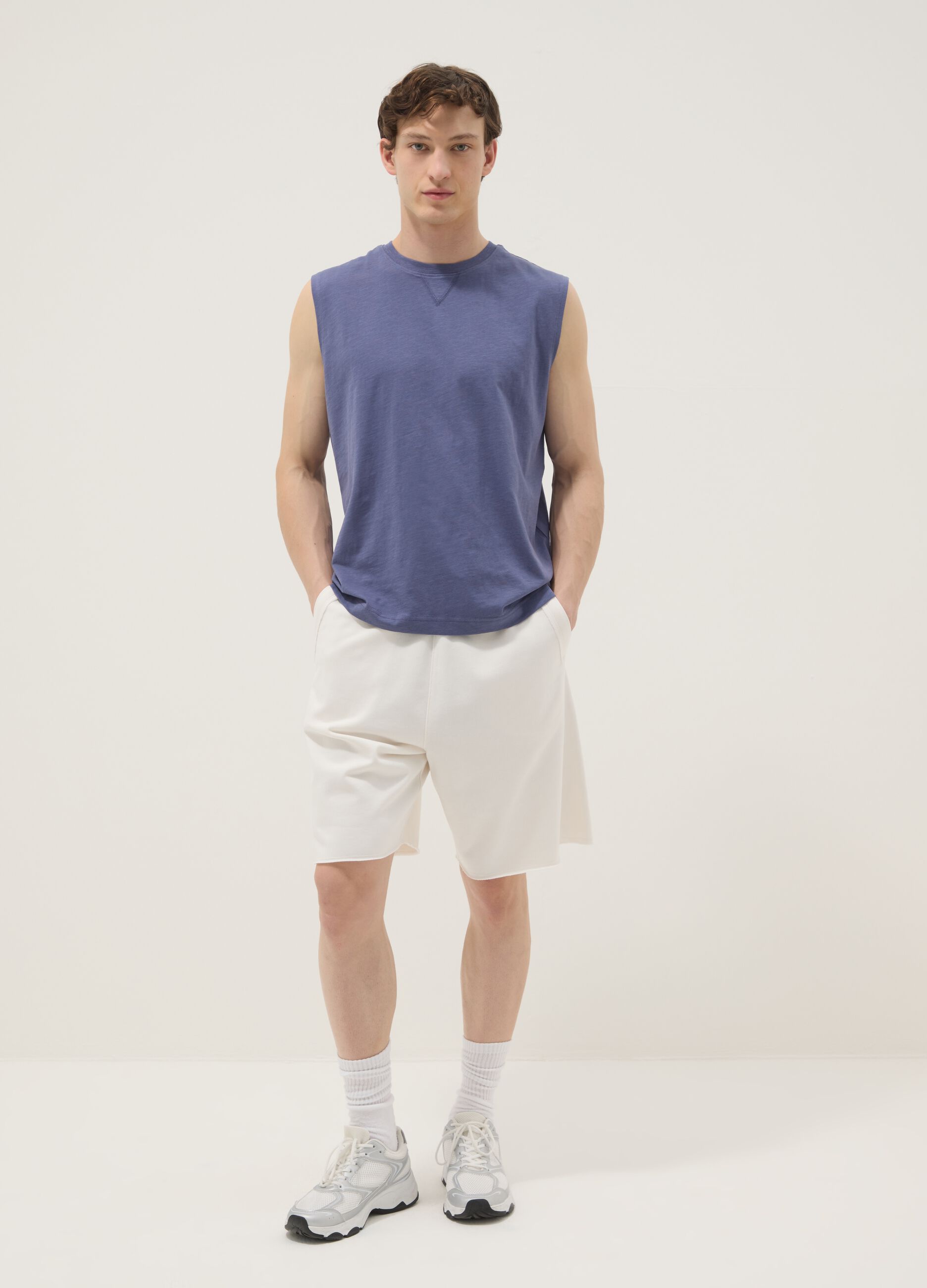 Blue Pure Cotton Vest