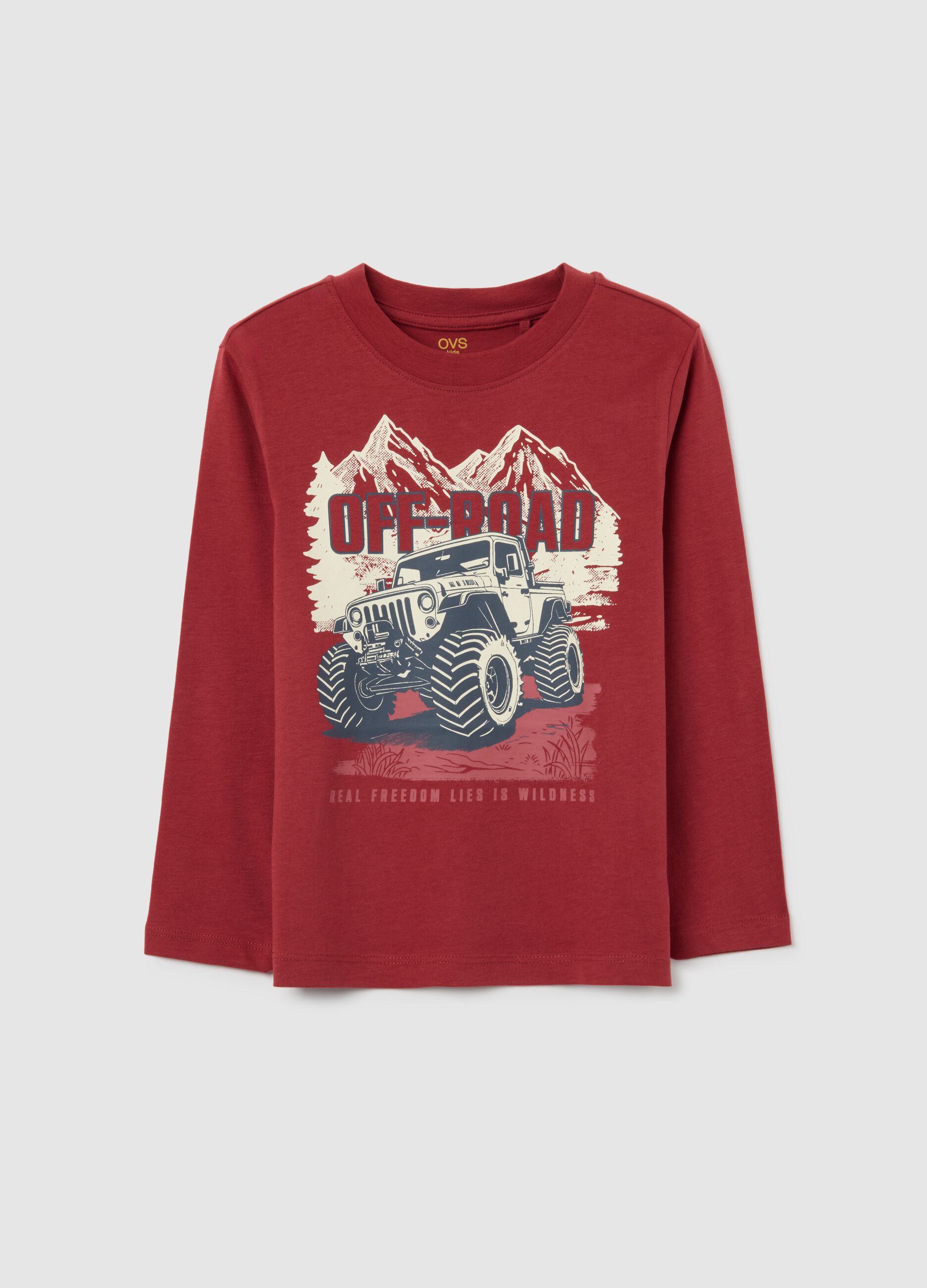 Red Long-Sleeve Cotton Shirt for Children