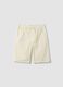 Beige pure cotton shorts with elasticated waist_3