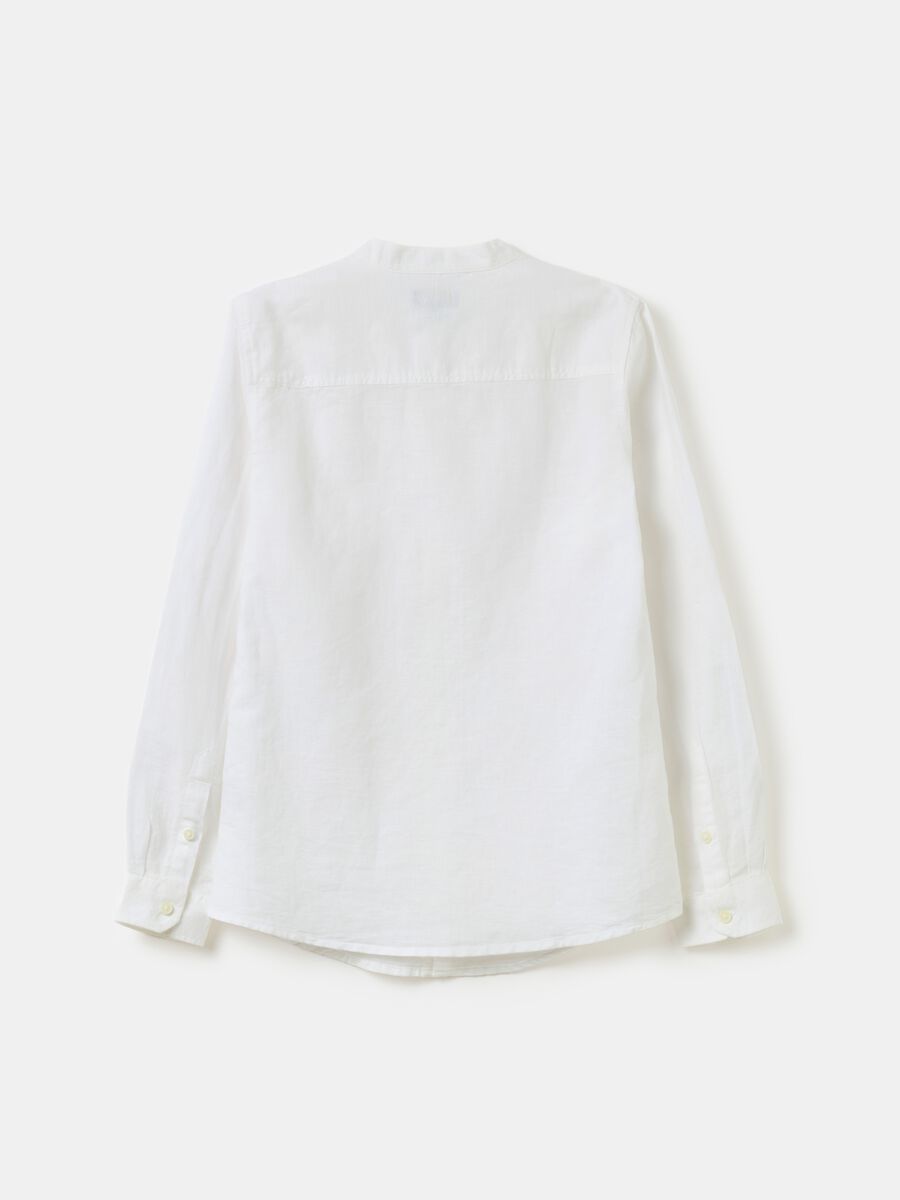 Camisa de lino y algodón con bolsillo_1