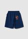 Children's blue cotton blend regular fit shorts_1